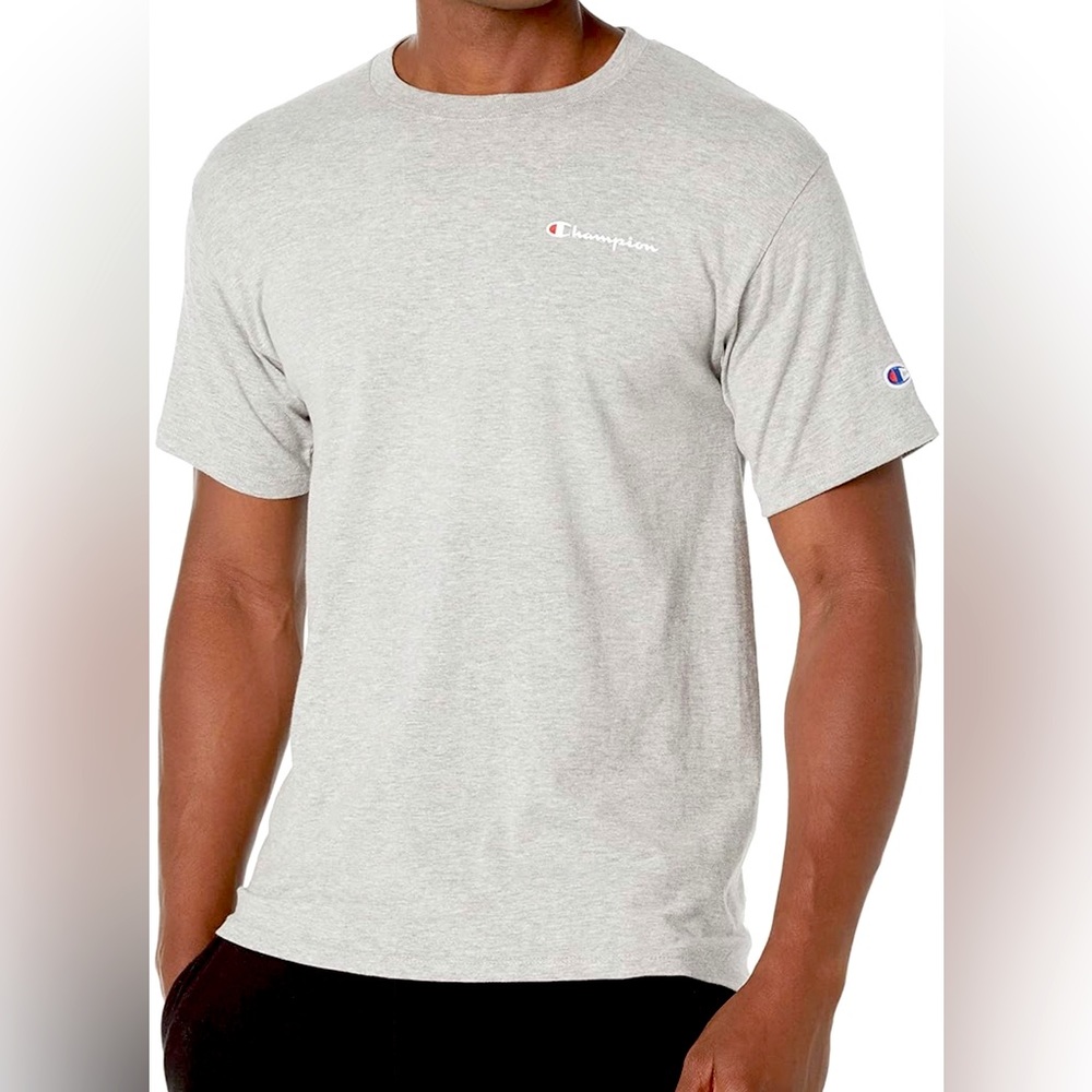 Champion Men's Crewneck T-Shirt - Gray - Medium